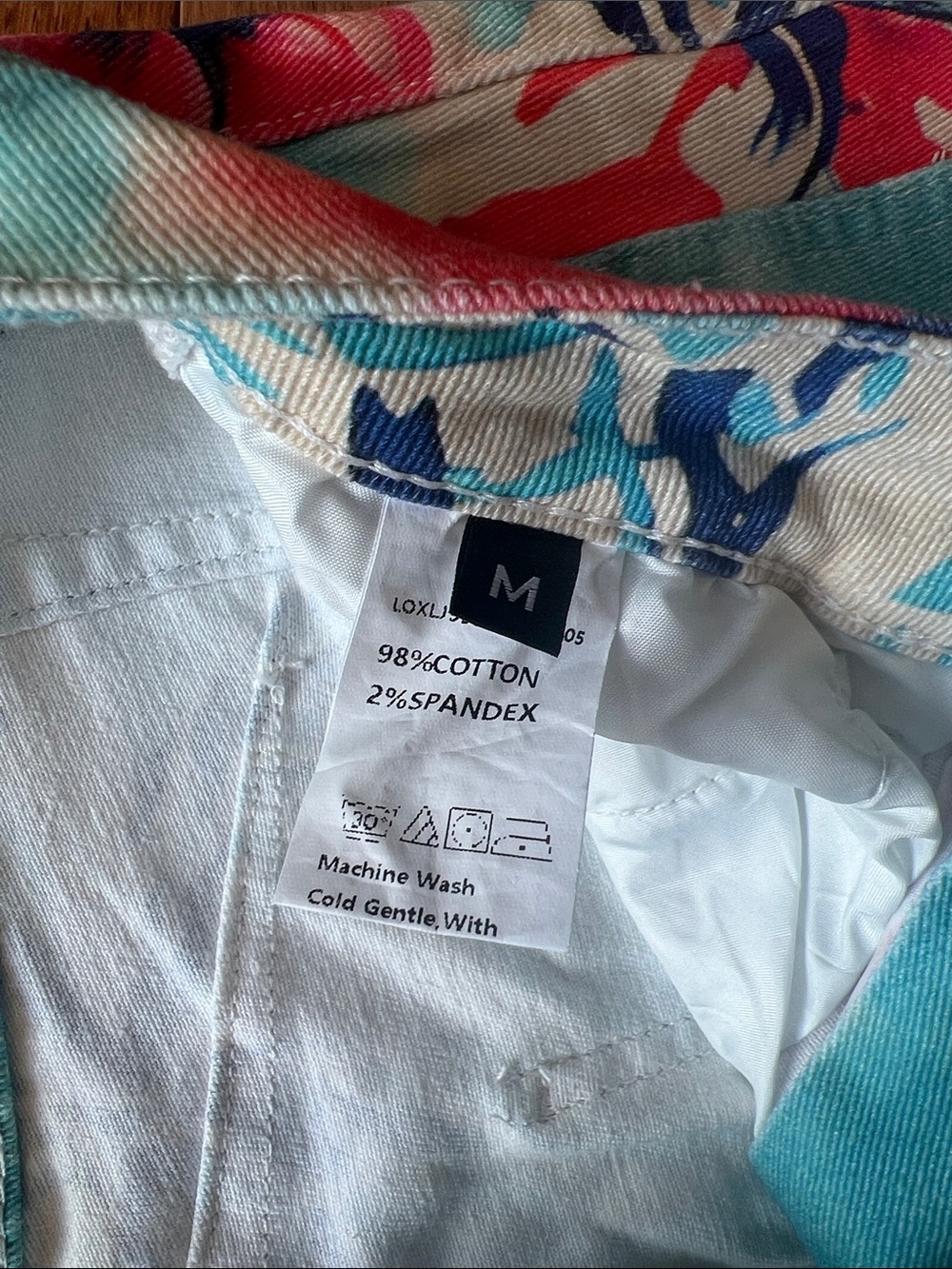 💙WOMENS BARREL LEG JEAN-TIE DYE PRINT-M💙 - Picture 15 of 16